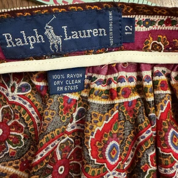 Ralph Lauren Multicolor Paisley Maxi Skirt. Women’s size 12. - Picture 3 of 8